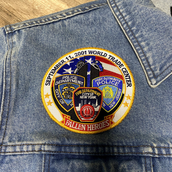 Vintage Harley Davidson Denim Jacket Embroidered Patch Blue Biker‎ XLARGE Men - Picture 6 of 12